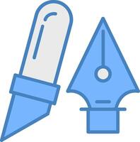 design utensili linea pieno blu icona vettore