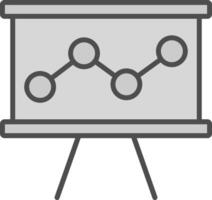 competitivo analisi linea pieno in scala di grigi icona design vettore