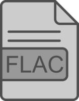 flac file formato linea pieno in scala di grigi icona design vettore