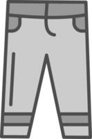 i pantaloni linea pieno in scala di grigi icona design vettore