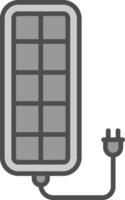 solare pannello linea pieno in scala di grigi icona design vettore