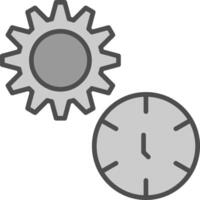 tempo gestione linea pieno in scala di grigi icona design vettore