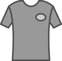 t camicia linea pieno in scala di grigi icona design vettore