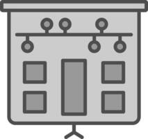 storyboard linea pieno in scala di grigi icona design vettore