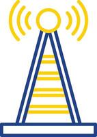 Radio Torre linea Due colore icona design vettore