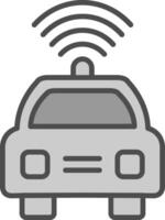 auto linea pieno in scala di grigi icona design vettore