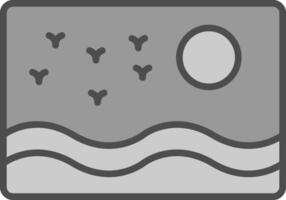 immagine linea pieno in scala di grigi icona design vettore