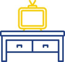 tv tavolo linea Due colore icona design vettore