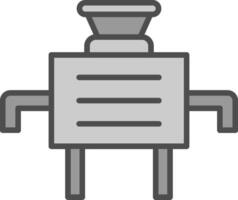 frantoio linea pieno in scala di grigi icona design vettore
