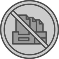 Proibito cartello linea pieno in scala di grigi icona design vettore