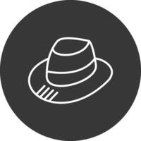 fedora linea rovesciato icona design vettore