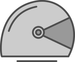 casco linea pieno in scala di grigi icona design vettore