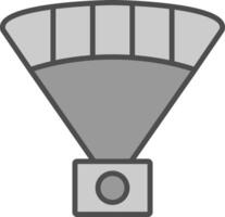 parapendio linea pieno in scala di grigi icona design vettore