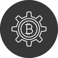 bitcoin gestione linea rovesciato icona design vettore