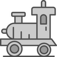locomotiva linea pieno in scala di grigi icona design vettore
