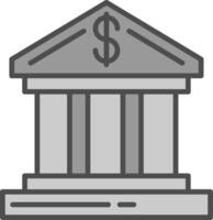 banca linea pieno in scala di grigi icona design vettore