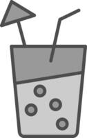 morbido bevanda linea pieno in scala di grigi icona design vettore
