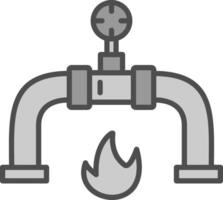 gas tubatura pieno in scala di grigi Multi cerchio linea pieno in scala di grigi icona design vettore