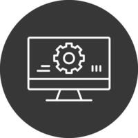 monitoraggio Software linea rovesciato icona design vettore