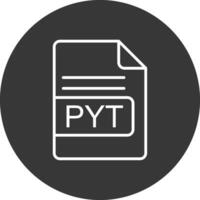 pyt file formato linea rovesciato icona design vettore
