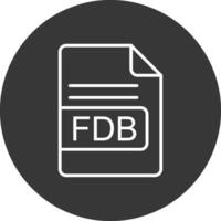 fdb file formato linea rovesciato icona design vettore