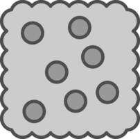 cracker linea pieno in scala di grigi icona design vettore