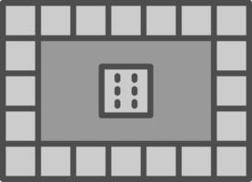 tavola Giochi linea pieno in scala di grigi icona design vettore