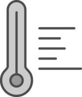 temperatura caldo linea pieno in scala di grigi icona design vettore