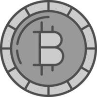 bitcoin bitcoin linea pieno in scala di grigi icona design vettore