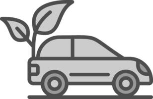 eco auto linea pieno in scala di grigi icona design vettore