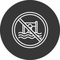 Proibito cartello linea rovesciato icona design vettore