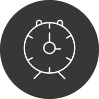 allarme orologio linea rovesciato icona design vettore
