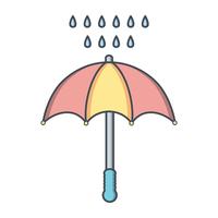 Icona di vettore di ombrello e pioggia