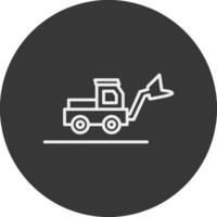 caricatore camion linea rovesciato icona design vettore
