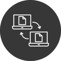 dati condivisione linea rovesciato icona design vettore