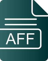 aff file formato glifo pendenza icona vettore