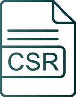 csr file formato linea pendenza icona vettore