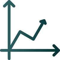 grafico glifo pendenza icona vettore