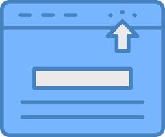 ricerca bar linea pieno blu icona vettore