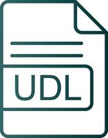 udl file formato linea pendenza icona vettore