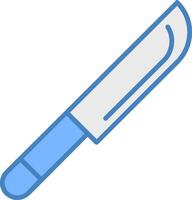 coltello linea pieno blu icona vettore