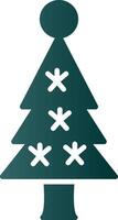 Natale albero glifo pendenza icona vettore