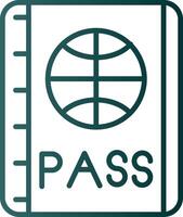 icona del gradiente della linea del passaporto vettore