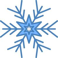 fiocco di neve linea pieno blu icona vettore
