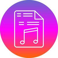 musica file linea pendenza cerchio icona vettore