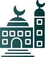 moschea glifo pendenza icona vettore