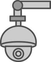 sicurezza telecamera linea pieno in scala di grigi icona design vettore
