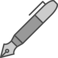 penna linea pieno in scala di grigi icona design vettore