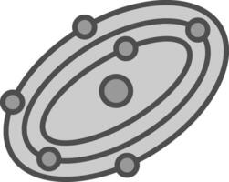 galassia linea pieno in scala di grigi icona design vettore