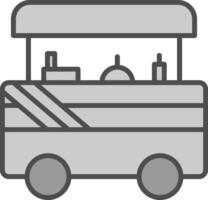 cibo carrello linea pieno in scala di grigi icona design vettore